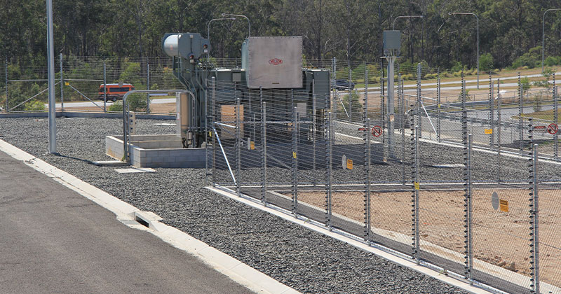 A solar electric security fence for a power utility company